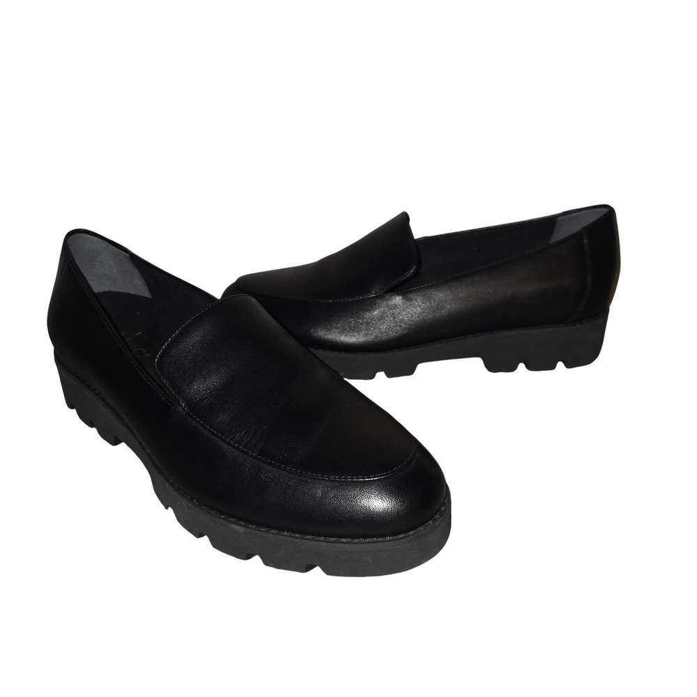 Vionic Kensley Shoes Women 8.5 Black Leather Loafer Slip On Comfort Work Casual